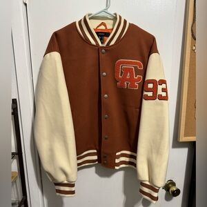 Women’s Forever 21 California Bomber Letterman Jacket sz L